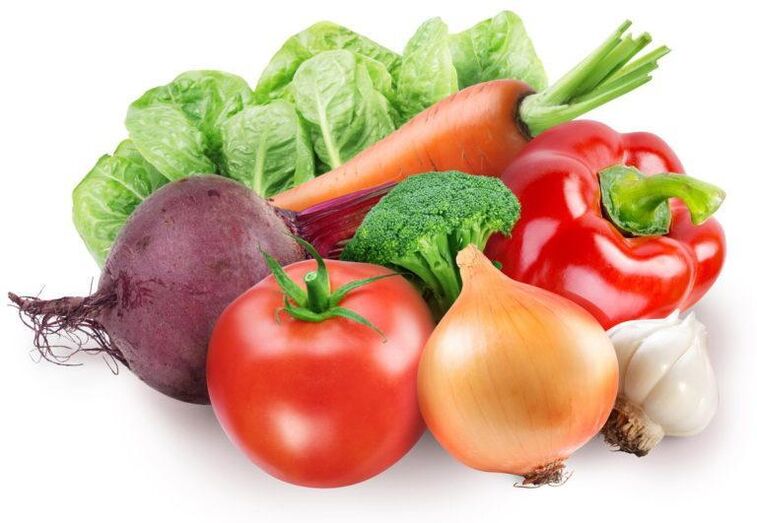 6 gousses de légumes du menu du deuxième jour de perte de poids
